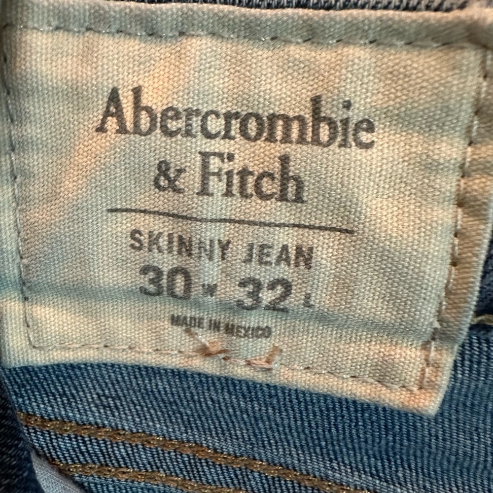 Abercrombie Fitch A&F Stretch Skinny Jeans Mens 30 x 32 Dark Wash Preppy - Picture 7 of 8